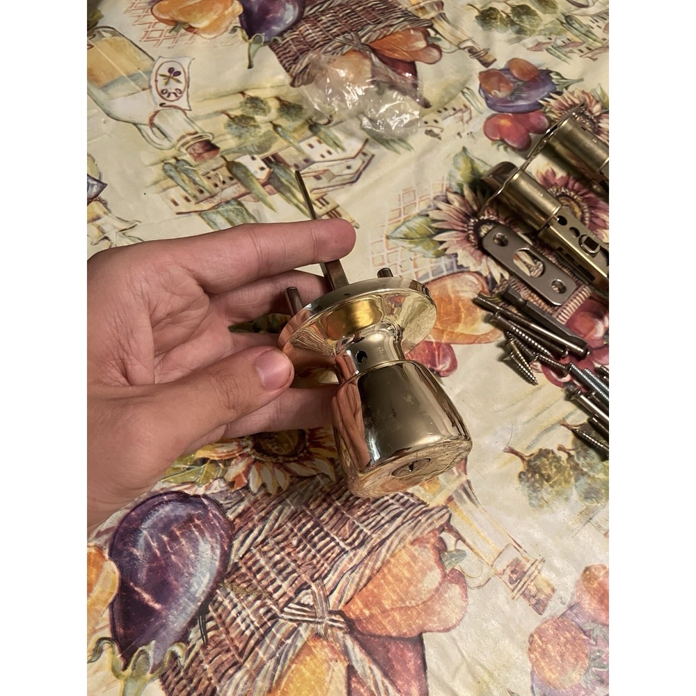 Assortment of Brass plated Door Knobs and Handles with Hardware for Interior MCM - Picture 8 of 15